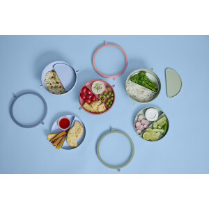 Mepal - Bento-Lunchbowl Vita - Brotdose mit Fächern - Extra Fach mit Deckel, Dressing-Deckel & Tablett - Bentobox - Salatbox to-go - Nordic blue