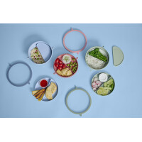 Mepal - Bento-Lunchbowl Vita - Brotdose mit Fächern - Extra Fach mit Deckel, Dressing-Deckel & Tablett - Bentobox - Salatbox to-go - Nordic blue