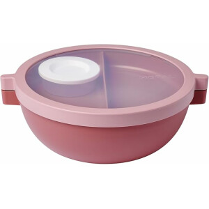 Mepal - Bento-Lunchbowl Vita - Brotdose mit Fächern - Extra Fach mit Deckel, Dressing-Deckel & Tablett - Bentobox - Salatbox to-go - Vivid mauve