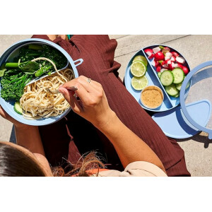 Mepal - Bento-Lunchbowl Vita - Brotdose mit Fächern - Extra Fach mit Deckel, Dressing-Deckel & Tablett - Bentobox - Salatbox to-go - Vivid mauve