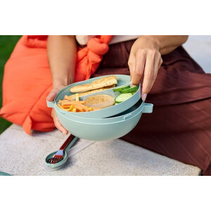 Mepal - Bento-Lunchbowl Vita - Brotdose mit Fächern - Extra Fach mit Deckel, Dressing-Deckel & Tablett - Bentobox - Salatbox to-go - Vivid mauve