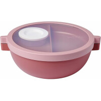 Mepal - Bento-Lunchbowl Vita - Brotdose mit Fächern - Extra Fach mit Deckel, Dressing-Deckel & Tablett - Bentobox - Salatbox to-go - Vivid mauve