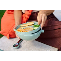 Mepal - Bento-Lunchbowl Vita - Brotdose mit Fächern - Extra Fach mit Deckel, Dressing-Deckel & Tablett - Bentobox - Salatbox to-go - Vivid mauve
