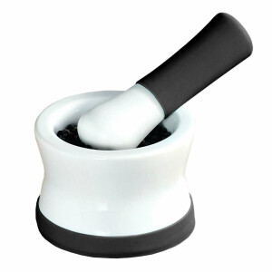 Kesper | Mörser aus Porzellan | klassisches Weiß | Ø 11 cm | Höhe: 7,5 cm | robust und vielseitig | ideal zum Zerkleinern von Kräutern und Gewürzen