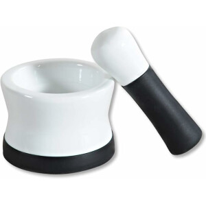Kesper | Mörser aus Porzellan | klassisches Weiß | Ø 11 cm | Höhe: 7,5 cm | robust und vielseitig | ideal zum Zerkleinern von Kräutern und Gewürzen