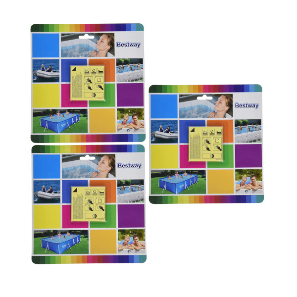 Bestway Wasserfeste, Selbstklebende Reparaturflicken, 6,5 x 6,5 cm, 30 Stück, Blue