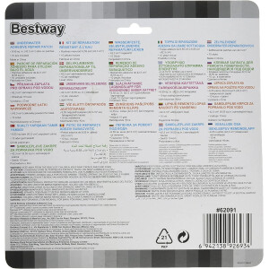 Bestway Wasserfeste, Selbstklebende Reparaturflicken, 6,5 x 6,5 cm, 30 Stück, Blue