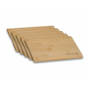 Kesper 58410 | 5er Set Brotzeitbrett 32 x 21 cm Bambus extra groß mit Einbrand Brotzeit Essbrett Schneidbrett Frühstücksbrettchen