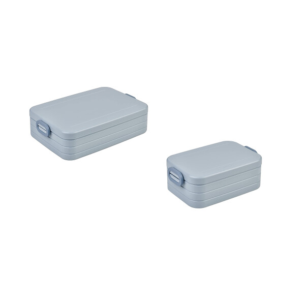 Mepal | Take a Break Duo Pack | Brotdose To Go | Lunchboxen für 2 bis 4 Sandwiches oder 4 bis 8 Brotscheiben | ideal für Meal Prep | Essenbox mit Unterteilung | Nordic blue