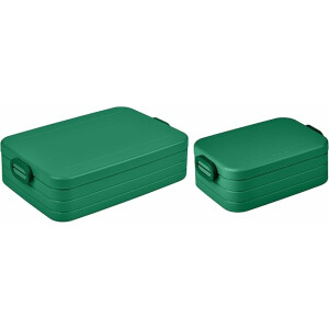 Mepal | Take a Break Duo Pack | Brotdose To Go | Lunchboxen für 2 bis 4 Sandwiches oder 4 bis 8 Brotscheiben | ideal für Meal Prep | Essenbox mit Unterteilung | Vivid green