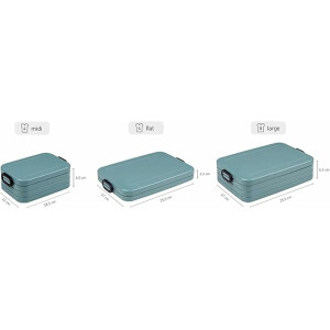 Mepal | Take a Break Duo Pack | Brotdose To Go | Lunchboxen für 2 bis 4 Sandwiches oder 4 bis 8 Brotscheiben | ideal für Meal Prep | Essenbox mit Unterteilung | Vivid green