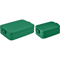 Mepal | Take a Break Duo Pack | Brotdose To Go | Lunchboxen für 2 bis 4 Sandwiches oder 4 bis 8 Brotscheiben | ideal für Meal Prep | Essenbox mit Unterteilung | Vivid green