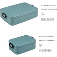 Mepal | Take a Break Duo Pack | Brotdose To Go | Lunchboxen für 2 bis 4 Sandwiches oder 4 bis 8 Brotscheiben | ideal für Meal Prep | Essenbox mit Unterteilung | Vivid green