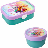 Mepal | Kinder Obst- und Bento Box | Campus meets Fruits | Spülmaschinenfest & BPA-frei | 300 & 750 ml | Mit Fächern, Gabel & Clip-Verschluss | Perfekt für Snacks & Mahlzeiten | Paw Patrol Girls
