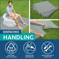 Bestway | Flowclear Pool-Bodenschutzfliesen | 9 Stück á 50 x 50 cm | Grau | ideal um Schutz des Poolbodens und des Rasens