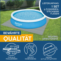 Bestway | Flowclear Pool-Bodenschutzfliesen | 9 Stück á 50 x 50 cm | Grau | ideal um Schutz des Poolbodens und des Rasens