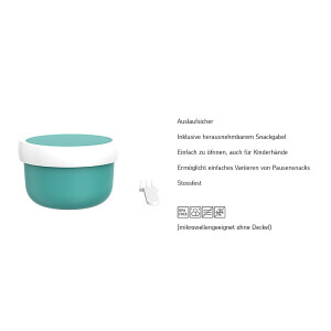 Mepal - Obstbox Campus - Snackbox für Kinder - Spülmaschinen- und mikrowellenfest - BPA-frei - 300 ml - Dino