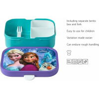 Mepal Brotdose Kinder - Bento Box Kinder - Brotdose Kinder mit Fächern & Gabel - Meal Prep Box mit Clip-Verschluss - BPA-frei & Spülmaschinenfest - 750 ml - Frozen Sisters Forever