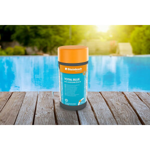 Steinbach | Dosierschwimmer Starter Kit inkl. Total Blue | 18 cm Ø | langsamlöslich 20 g | Poolwasser sauber und kristallklar | ideal zur Poolpflege