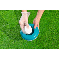 Bestway | Flowclear Dosierschwimmer Blau Weiß | 16 cm Ø | Poolwasser sauber und kristallklar