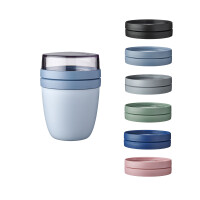 Mepal | Lunchpot Vario Ellipse | erstelle dir deinen Lunchpot wie er dir gefällt | Praktischer Müslibecher | Geeignet für Tiefkühler, Mikrowelle & Spülmachine | Nordic Blue