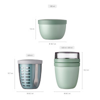 Mepal | Promotion-Set Ellipse 3-teilig | Lunchpot und Snackpot | vielseitige Essensbehälter | spülmaschinengeeignet | Nordic Black Design