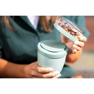 Mepal | Lunchpot Ellipse Mixed | Nordic Sage & Vivid Blue | Müslibecher to go mit separaten Fächern für Joghurt und Müsli | 500 ml und 200 ml | geeignet für Gefrierschrank, Mikrowelle und Spülmaschine