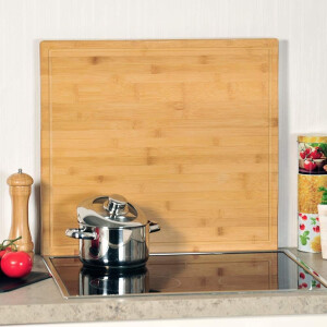Kesper | XXL Schneideplatte | Abdeckplatte extra groß | 56 x 50 x 4 cm | Backbrett | FSC Bambus | ideal auch Schneideplatte oder Hackbrett