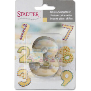 Staedter Haus Cookie Cutter edelstahl 6,5 cm, silber, Nummer 3