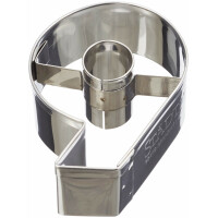 Staedter Haus Cookie Cutter edelstahl 6,5 cm, silber, Nummer 6/9