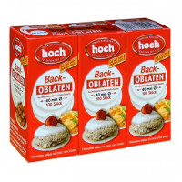 Hoch | runde Back Oblaten | 40 mm | 23 g pro Packung | 3er Pack | Vegan | Esspapier zum Backen von Makronen & Lebkuchen