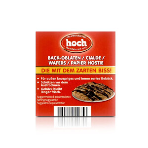 Hoch | Back-Oblaten 70mm | 53 g | ideal zum Backen | zart & leicht | perfekte Basis für traditionellen Oblatenkuchen | unverzichtbar für kreative Backideen