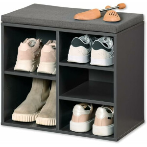 Kesper Schuhschrank mit Sitzkissen, Material: Faserplatte, Maße: B51,5 x H48 cm x L29,5 cm, Farbe: Weiß 15913