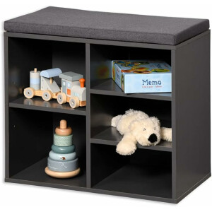 Kesper Schuhschrank mit Sitzkissen, Material: Faserplatte, Maße: B51,5 x H48 cm x L29,5 cm, Farbe: Weiß 15913