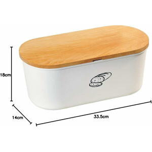 Kesper | Brotbox, Material: Kunststoff, Buchenholz, Maße: 33,5 x 18 /Höhe: 14 cm, Farbe: Weiß, Braun | 85090