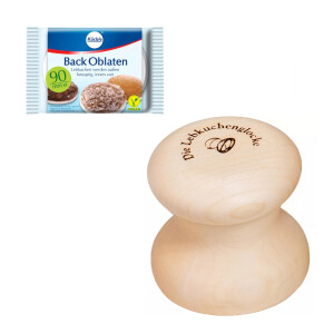 Lebkuchenglocke | Das Original | Lebkuchenformer Starter-Set 9 cm | inkl. Oblaten | idealer Helfer zum Backen von perfekten Lebkuchen, Makronen und Plätzchen