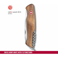 Victorinox Schweizer Taschenmesser Ranger 55, Swiss Army Knife, Multitool, 10 Funktionen, Feststellklinge, Dosenöffner, Schraubendreher