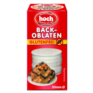 Hoch | runde Back Oblaten | 50 mm | 35 g pro Packung | 3er Pack | Glutenfrei | Vegan | Esspapier zum Backen von Makronen & Lebkuchen