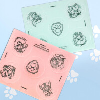 Küchle PawPatrol Zungentattoos im 4er Set 4x11g, vegane Süßigkeit, Tutti-Frutti & Erdbeer Geschmack, rot & blau, mit Skye, Chase, Zuma & Marshall von Paw Patrol, fruchtige Leckereien