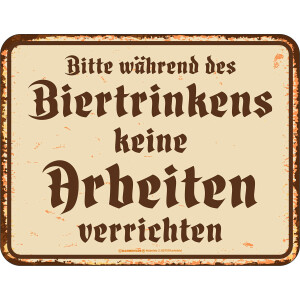 Original RAHMENLOS Deko Blechschild für die trinkfreudige Werkstatt