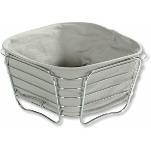 Kesper | Brot- und Obstkorb, Material: Metall, Maße: 21 x 21 x 11 cm, Farbe: Grau | 90871