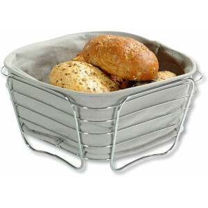 Kesper | Brot- und Obstkorb, Material: Metall, Maße: 21 x 21 x 11 cm, Farbe: Grau | 90871