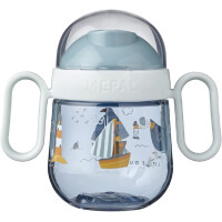 Mepal – Auslausicherer Antitropf-Trinklernbecher – Ab 6 Monaten – Baby Trinkbecher – Spülmaschinengeeignet – BPA frei – 200ml – Sailors Bay