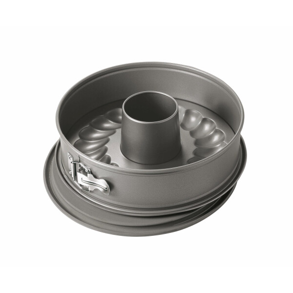 Kaiser La Forme Springform mit Flach- und Rohrboden 28 cm, 2 Böden, runde Backform, auslaufsicher, antihaftbeschichtet, grau