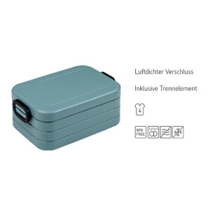 Mepal- Take a Break midi + Trinkflasche Ellipse 500 ml - Vivid Mauve - Lunchbox mit Trennwand - ideal für Mealprep-kohlensäuregeeignet -auslaufsicher - bruchfestes Material, Promotion-Set