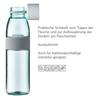Mepal - Take a Break midi + Trinkflasche Ellipse 500 ml - Vivid Blue - Lunchbox mit Trennwand - ideal für Mealprep-kohlensäuregeeignet -auslaufsicher - bruchfestes Material, Promotion-Set