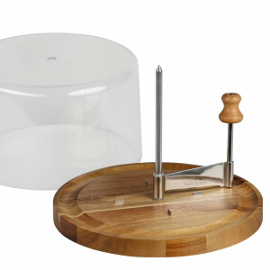 Kesper | Käsehobel mit Haube | FSC-zertifiziertem Akazienholz | 21,7 cm Ø | ideal für "Tete de moine" Käse