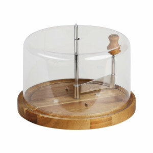Kesper | Käsehobel mit Haube | FSC-zertifiziertem Akazienholz | 21,7 cm Ø | ideal für "Tete de moine" Käse