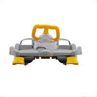 AlpenGaudi | Lenkschlitten Double Race | Silber Gelb | dynamische Dual-Lenkung | Robustes Design | ergonomischer Sitz | geeignet für temporeiche Abenteuer im Schnee