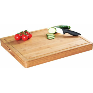 Kesper | Tranchierbrett aus Bambus | großzügige Abmessungen 50x40x5 cm | langlebig und umweltfreundlich | ideal zum Schneiden und Servieren | rutschfeste Stabilität